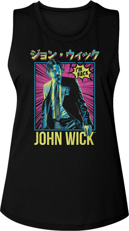 Ladies Japanese Poster John Wick Muscle Tank Top - main product image
