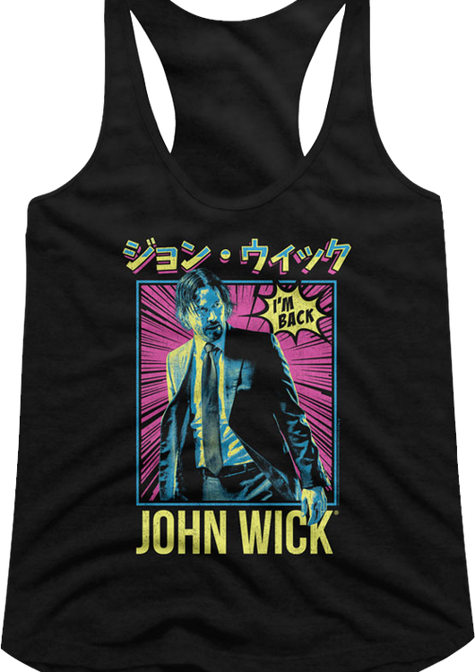 Ladies Japanese Poster John Wick Racerback Tank Top - main product image