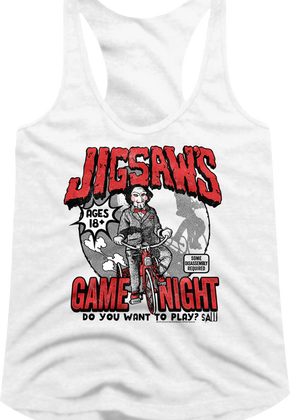 Ladies Jigsaw's Game Night Saw Racerback Tank Top