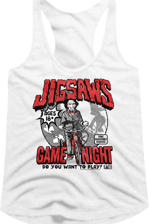 Ladies Jigsaw's Game Night Saw Racerback Tank Topmain product image