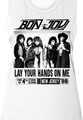 Ladies Lay Your Hands On Me Bon Jovi Muscle Tank Top