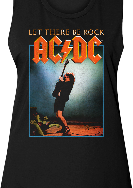 Ladies Let There Be Rock Album Cover ACDC Muscle Tank Top - main product image