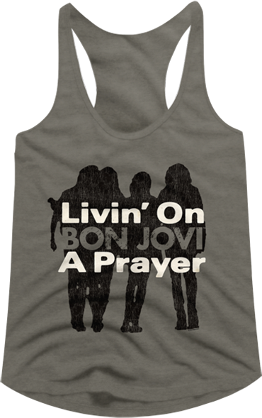 Ladies Livin' On A Prayer Bon Jovi Racerback Tank Top - main product image