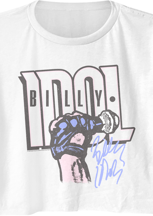 Ladies Logo And Autograph Billy Idol Crop Top - main product image
