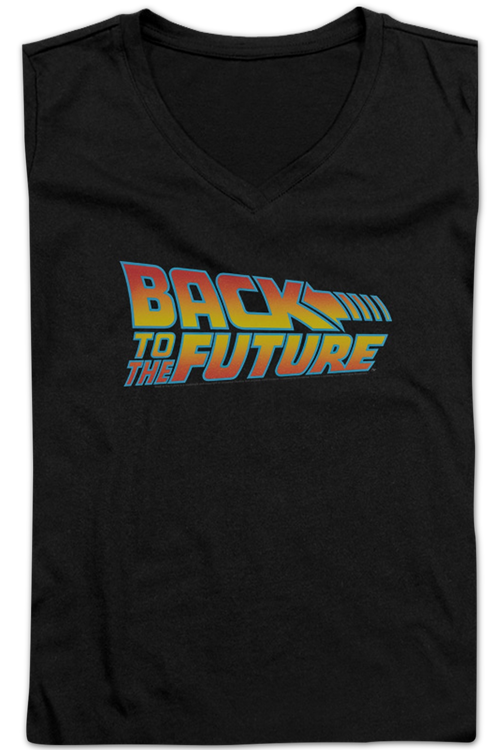 Ladies Logo Back To The Future V-Neck Shirtmain product image
