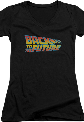 Ladies Logo Back To The Future V-Neck Shirt