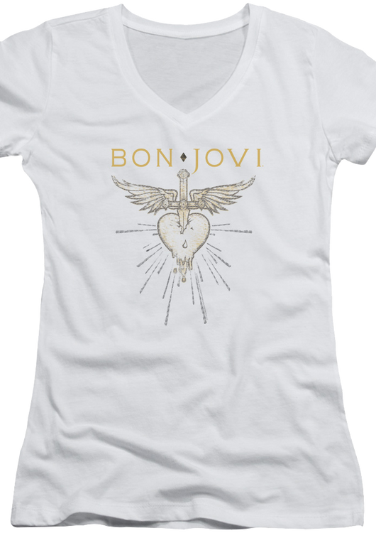 Ladies Logo Bon Jovi V-Neck Shirt - main product image