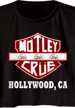 Ladies Motorcycle Logo Motley Crue Crop Top