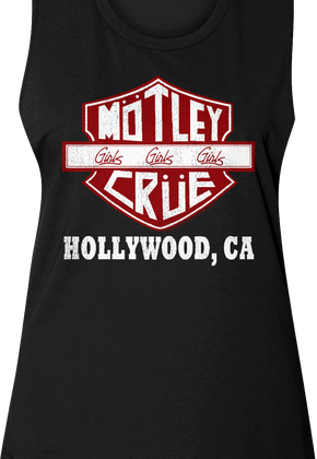Ladies Motorcycle Logo Motley Crue Muscle Tank Top