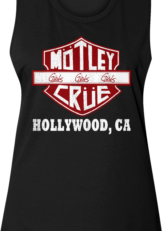 Ladies Motorcycle Logo Motley Crue Muscle Tank Top - main product image
