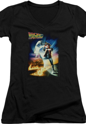 Ladies Movie Poster Back To The Future V-Neck Shirt