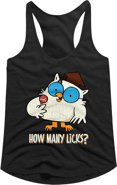 Ladies Mr. Owl How Many Licks Tootsie Pop Racerback Tank Topmain product image