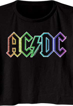 Ladies Neon Logo ACDC Crop Top