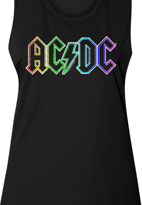 Ladies Neon Logo ACDC Muscle Tank Top