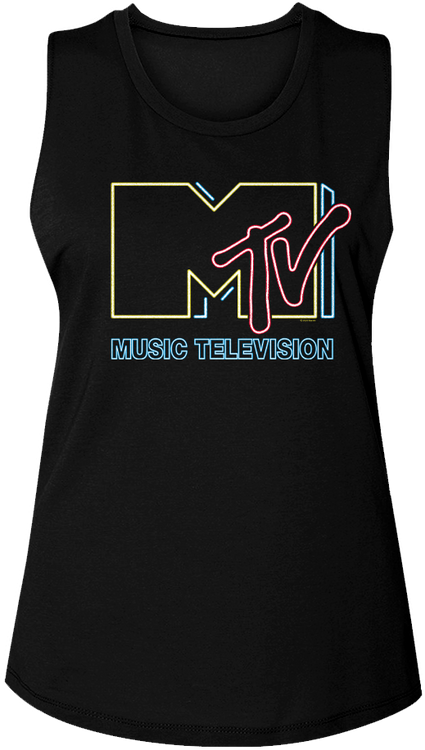 Ladies Neon Logo MTV Muscle Tank Top - main product image