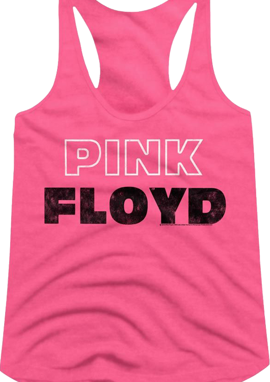 Ladies Outline Logo Pink Floyd Racerback Tank Top - main product image