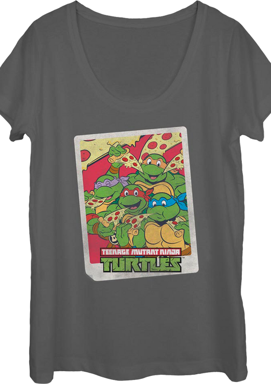 Ladies Pizza Party Teenage Mutant Ninja Turtles Scoopneck Shirt - main product image
