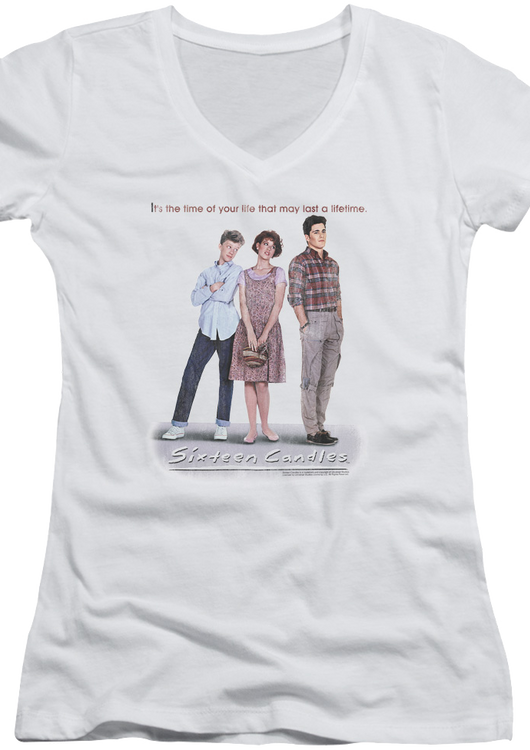 Ladies Poster Sixteen Candles V-Neck Shirt - main product image