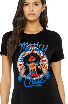 Womens Red White and Crue Allister Fiend Motley Crue Shirt