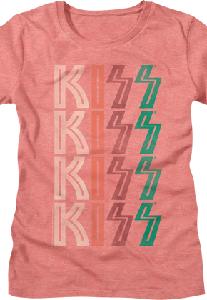 Womens Repeated Logo KISS Shirt