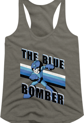 Ladies Retro Blue Bomber Mega Man Racerback Tank Top