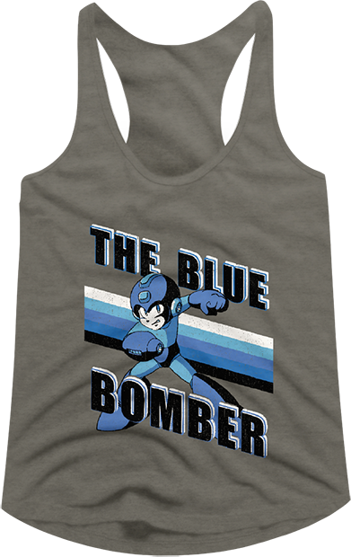 Ladies Retro Blue Bomber Mega Man Racerback Tank Top - main product image