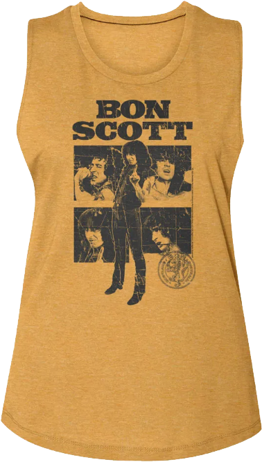 Ladies Retro Collage Bon Scott Muscle Tank Top - main product image