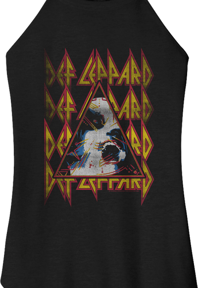 Ladies Retro Hysteria Triangle Def Leppard Sleeveless Rocker Tank Top