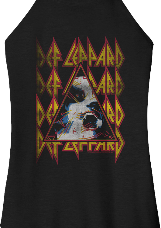 Ladies Retro Hysteria Triangle Def Leppard Sleeveless Rocker Tank Top - main product image
