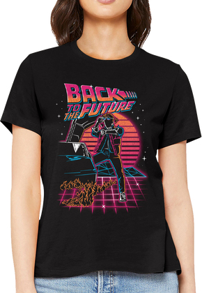 Womens Retro Neon Back To The Future Shirt