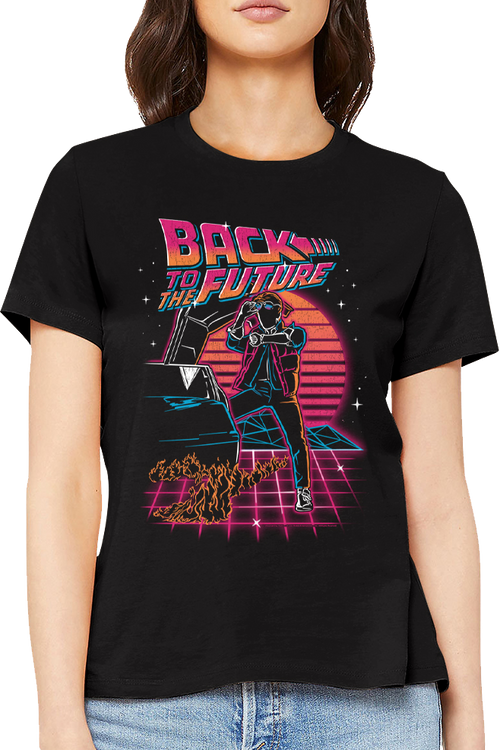 Womens Retro Neon Back To The Future Shirtmain product image
