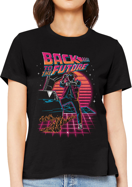 Womens Retro Neon Back To The Future Shirt - main product image