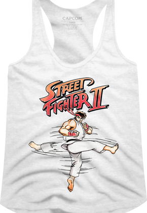 Ladies Ryu Hurricane Kick Street Fighter Racerback Tank Top