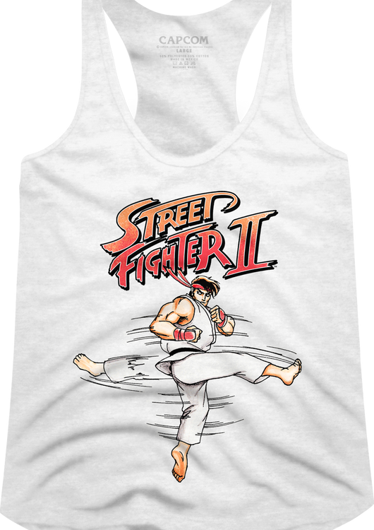 Ladies Ryu Hurricane Kick Street Fighter Racerback Tank Top - main product image