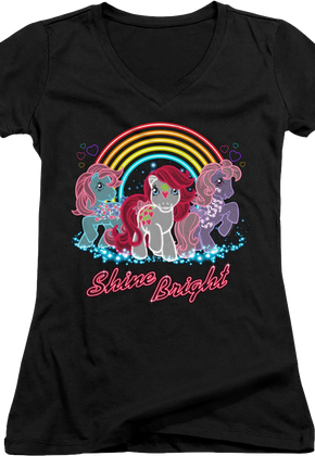 Ladies Shine Bright My Little Pony V-Neck Shirt
