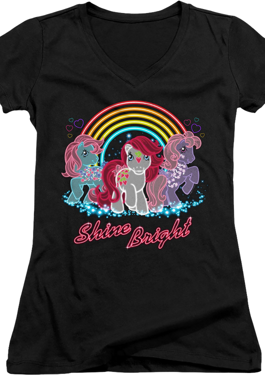Ladies Shine Bright My Little Pony V-Neck Shirt - main product image