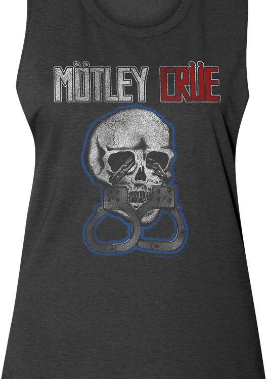 Ladies Skull And Handcuffs Motley Crue Muscle Tank Top - main product image