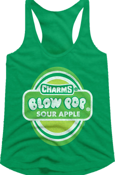 Ladies Sour Apple Blow Pop Racerback Tank Top
