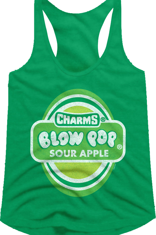 Ladies Sour Apple Blow Pop Racerback Tank Top - main product image