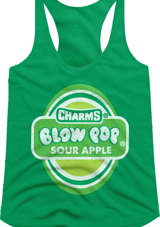 Ladies Sour Apple Blow Pop Racerback Tank Top - main product image