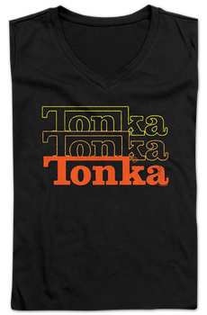 Ladies Stacked Logo Tonka V-Neck Shirt