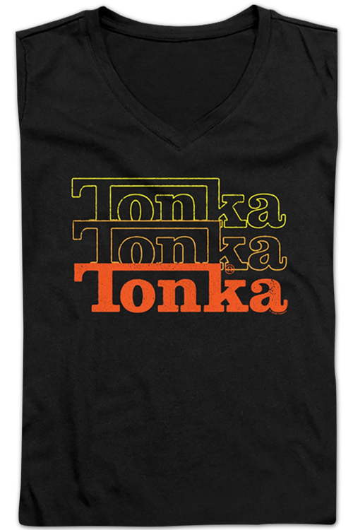 Ladies Stacked Logo Tonka V-Neck Shirtmain product image