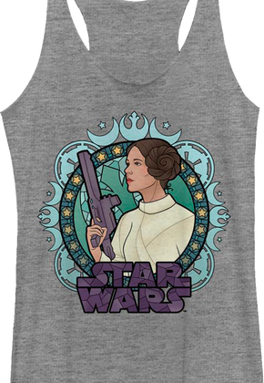 Ladies Stained Glass Princess Leia Star Wars Racerback Tank Top