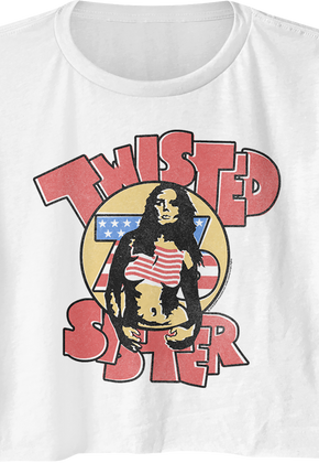 Ladies Stars and Stripes Twisted Sister Crop Top
