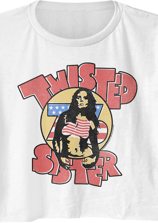 Ladies Stars and Stripes Twisted Sister Crop Top - main product image