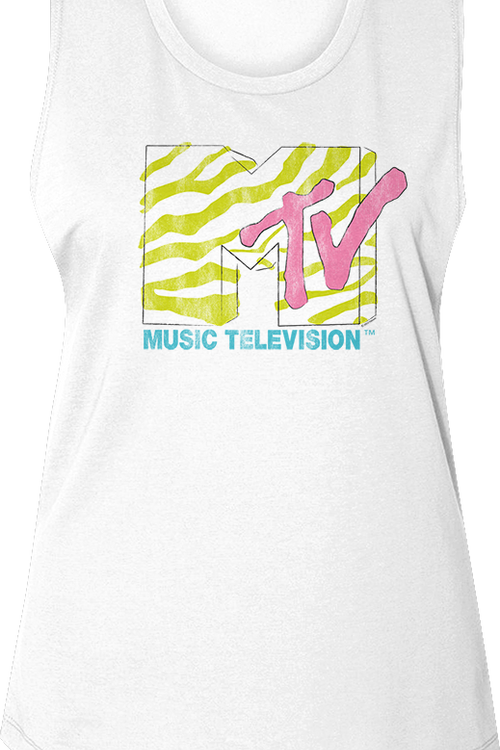 Ladies Stripes Logo MTV Muscle Tank Top - main product image