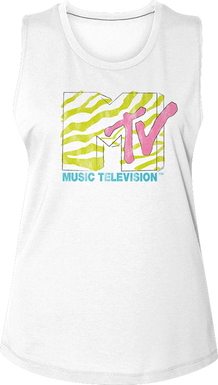 Ladies Stripes Logo MTV Muscle Tank Top - main product image