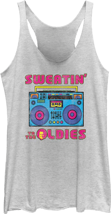 Ladies Sweatin' To The Oldies Boombox Richard Simmons Tank Top - main product image