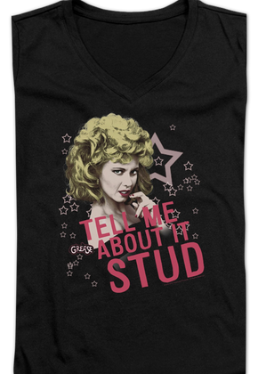 Ladies Tell Me About It Stud Grease V-Neck Shirt