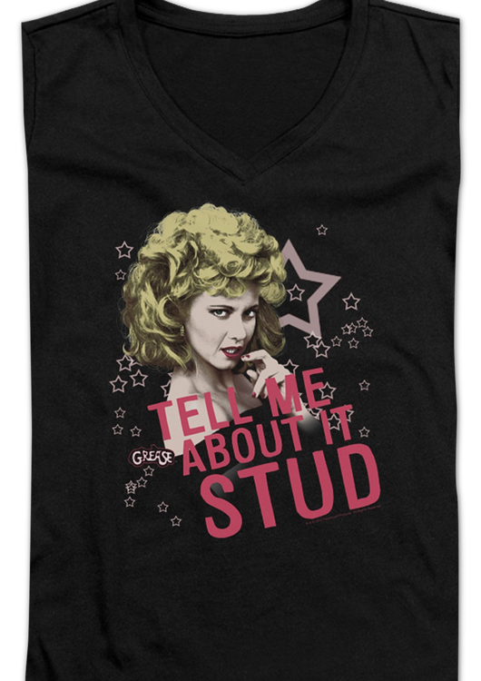 Ladies Tell Me About It Stud Grease V-Neck Shirt - main product image